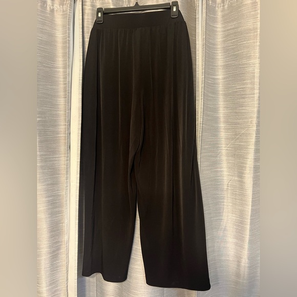 Lane Bryant Black Flowy Pants Wide Leg Pants Tie Waist Chic Office Pants - Picture 3 of 4